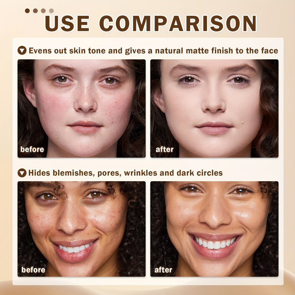 Perfect Air Foundation, Women Makeup-Flawless High Coverage CC Cream With 24H Wear&Lightweight Moisturizing Formula, Natural Nude Finish For Mature Skin&Older Women, Buildable Coverage For Smooth Radiant Skin, Christmas Gift