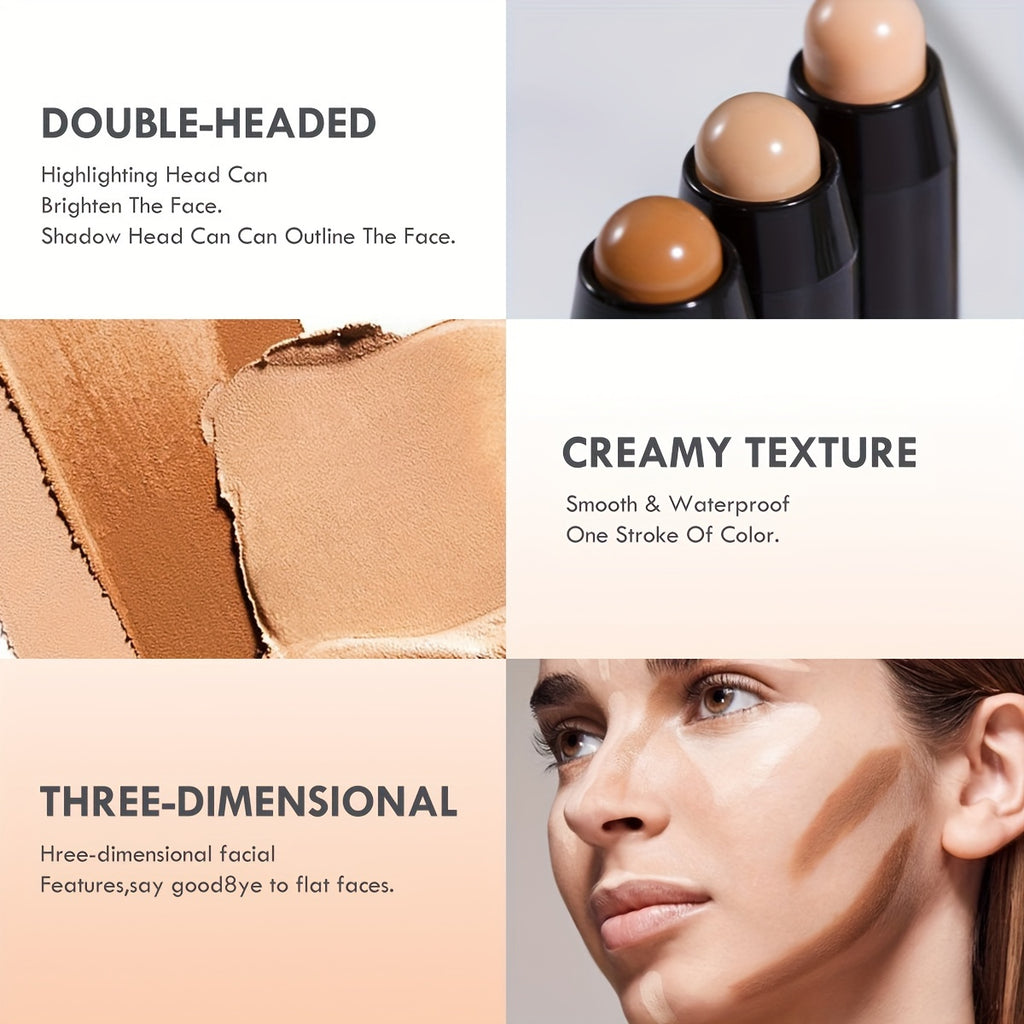 Contouring Stick, Waterproof, for Highlighting And Concealing, Suitable for Face Makeup And Bronzing