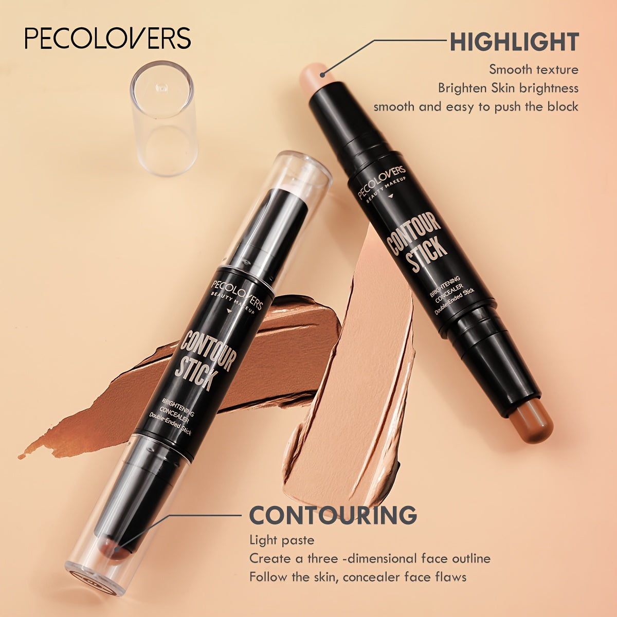 Contouring Stick, Waterproof, for Highlighting And Concealing, Suitable for Face Makeup And Bronzing