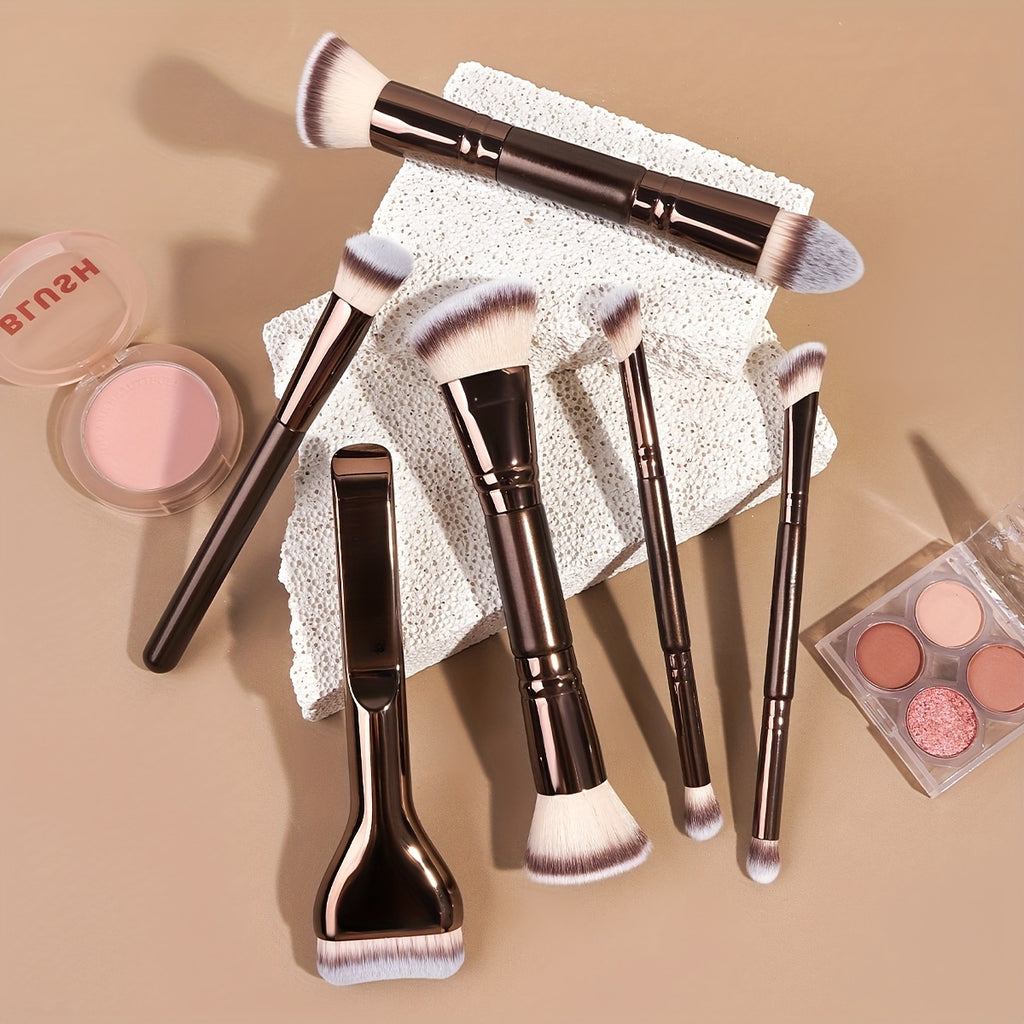 6/13pcs Multifunctional Makeup Brush Set | Foundation, Concealer, Blush Brushes with Soft Polyester Bristles, Travel-Portable, ABS Plastic Handle, Ideal Gift for Women