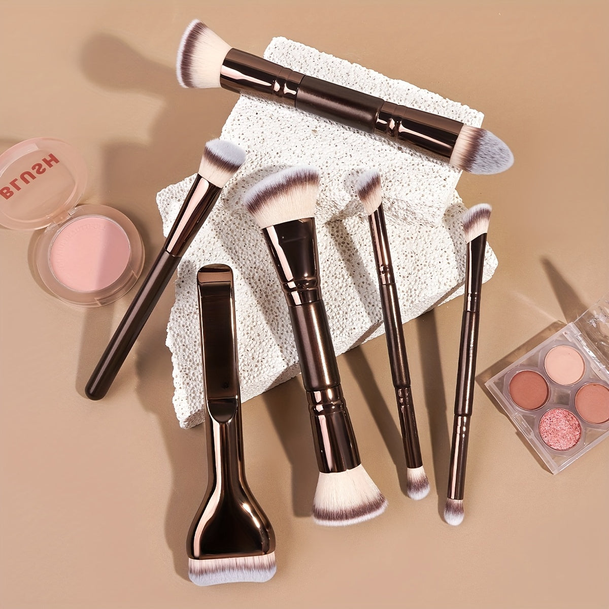 6/13pcs Multifunctional Makeup Brush Set | Foundation, Concealer, Blush Brushes with Soft Polyester Bristles, Travel-Portable, ABS Plastic Handle, Ideal Gift for Women