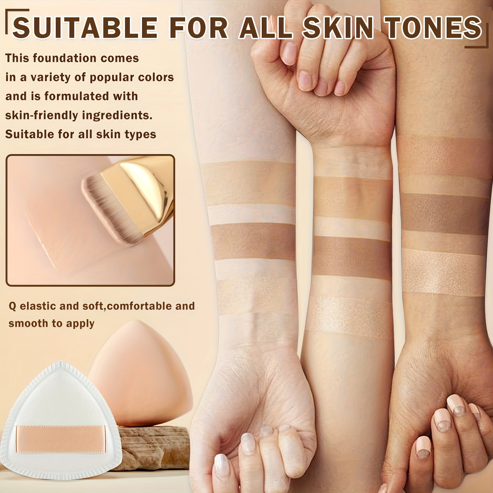 Perfect Air Foundation, Women Makeup-Flawless High Coverage CC Cream With 24H Wear&Lightweight Moisturizing Formula, Natural Nude Finish For Mature Skin&Older Women, Buildable Coverage For Smooth Radiant Skin, Christmas Gift